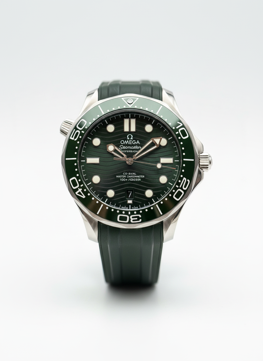 OMEGA Seamaster Diver 300M 42mm – Green Dial & Rubber Strap | Ref. 210.32.42.20.10.001