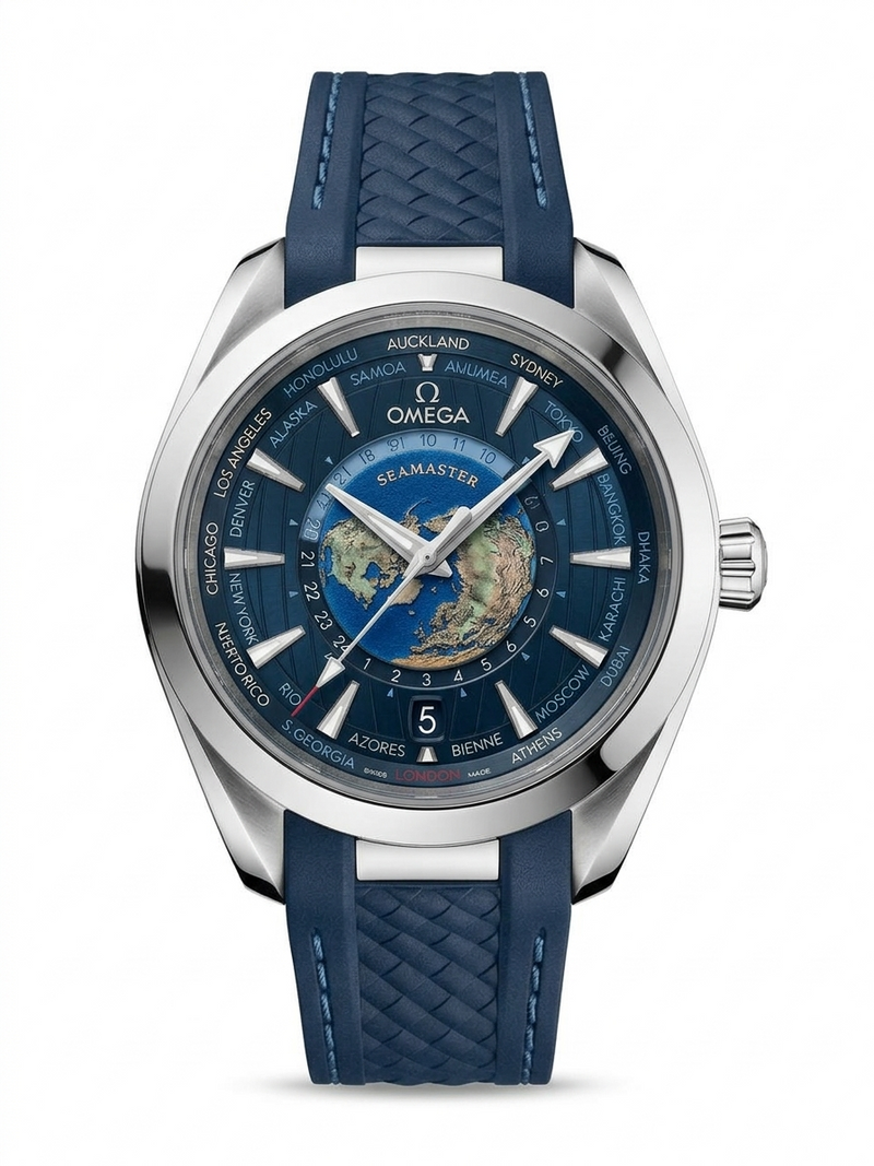 Omega Seamaster Aqua Terra World Timer 43mm Blue Dial - Ref. 220.12.43.22.03.001