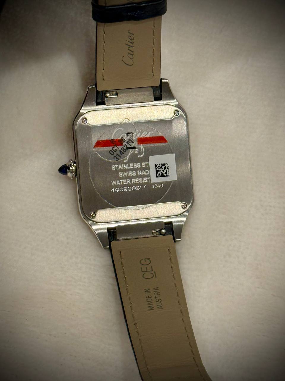 Cartier Santos-Dumont WSSA0085 caseback and strap