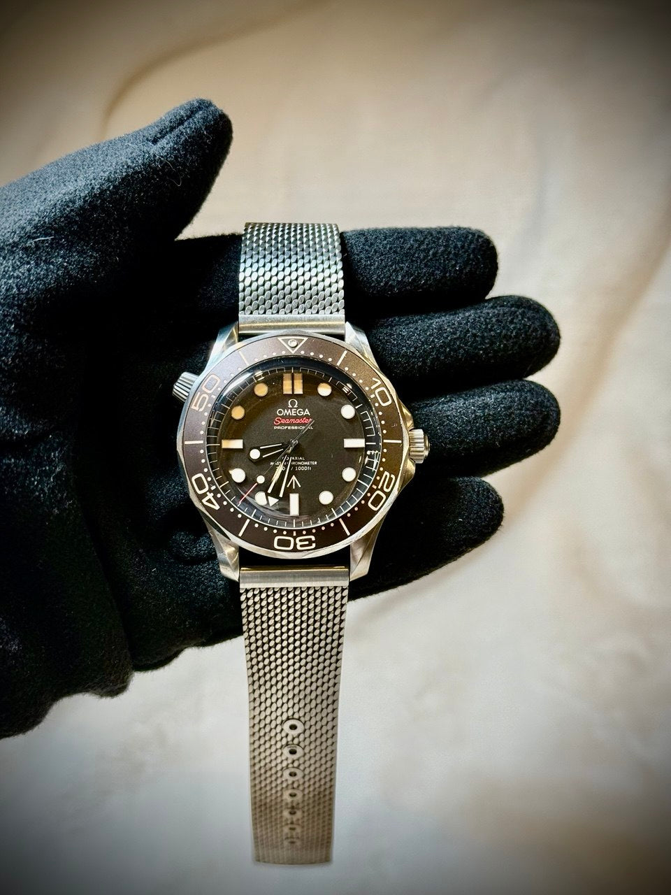 Omega Seamaster Diver 300M 007 Edition actual watch front view