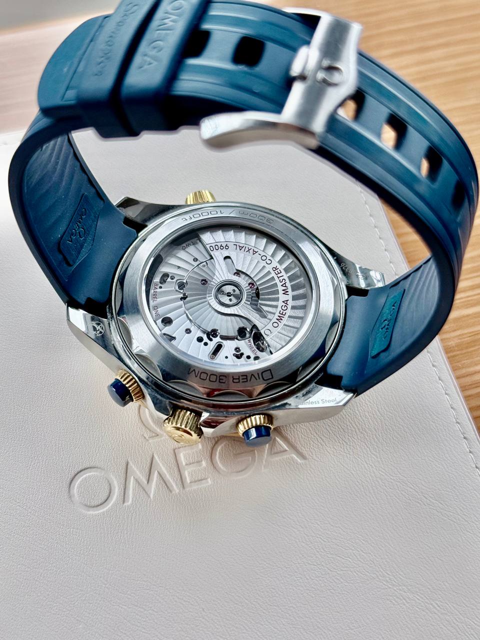 Omega Seamaster Diver 300M chronograph exhibition caseback