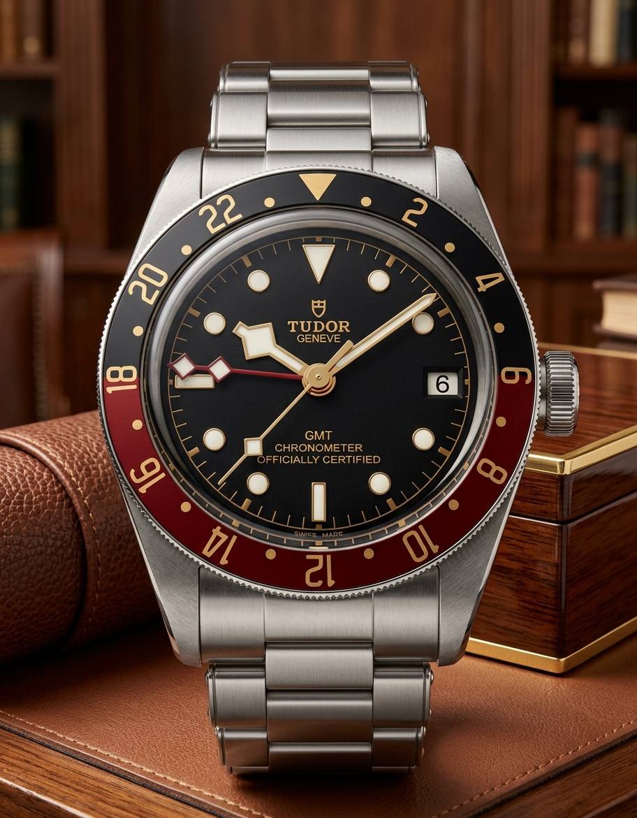 Tudor Black Bay 58 GMT Coke lifestyle product photograph