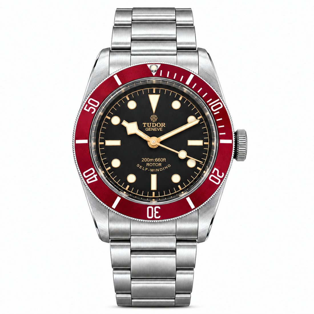 Tudor Heritage Black Bay Smiley ref. 79220R on white background