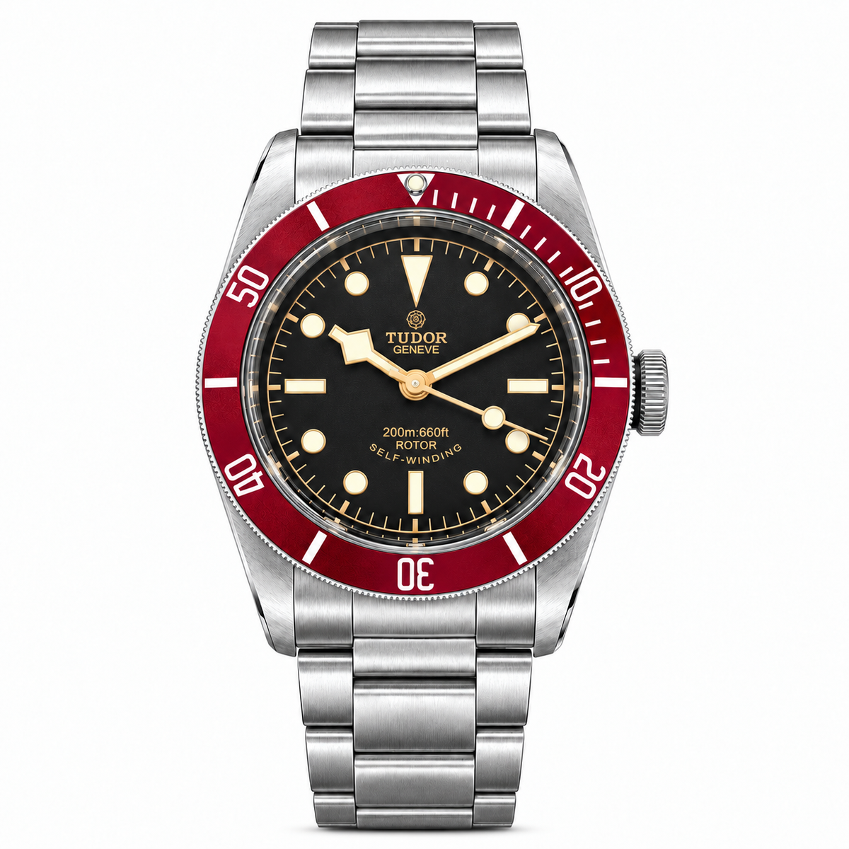 Tudor Heritage Black Bay Smiley ref. 79220R on white background