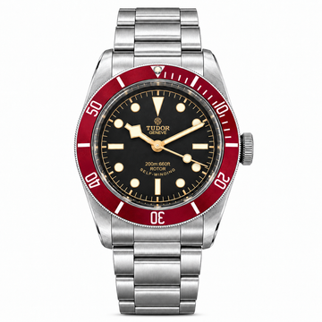 Tudor Heritage Black Bay Smiley ref. 79220R on white background