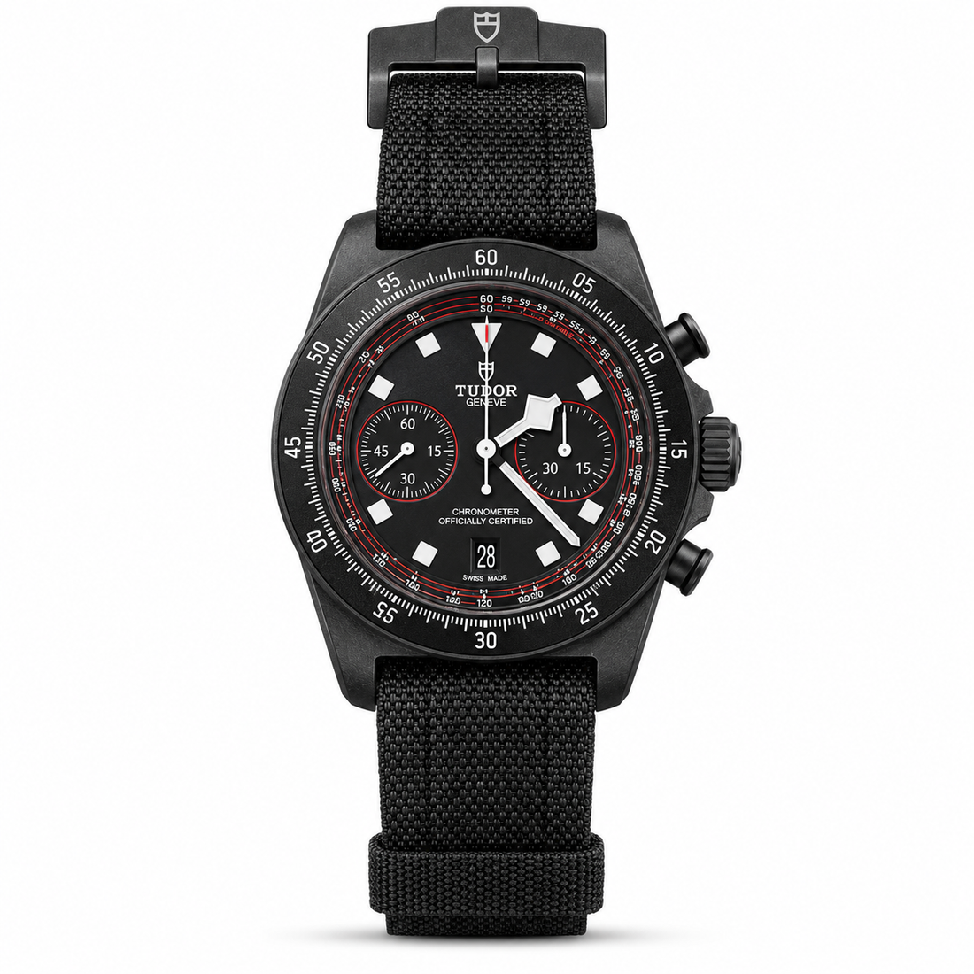 Tudor Pelagos FXD Chrono Cycling Edition 25827KN front view on white background