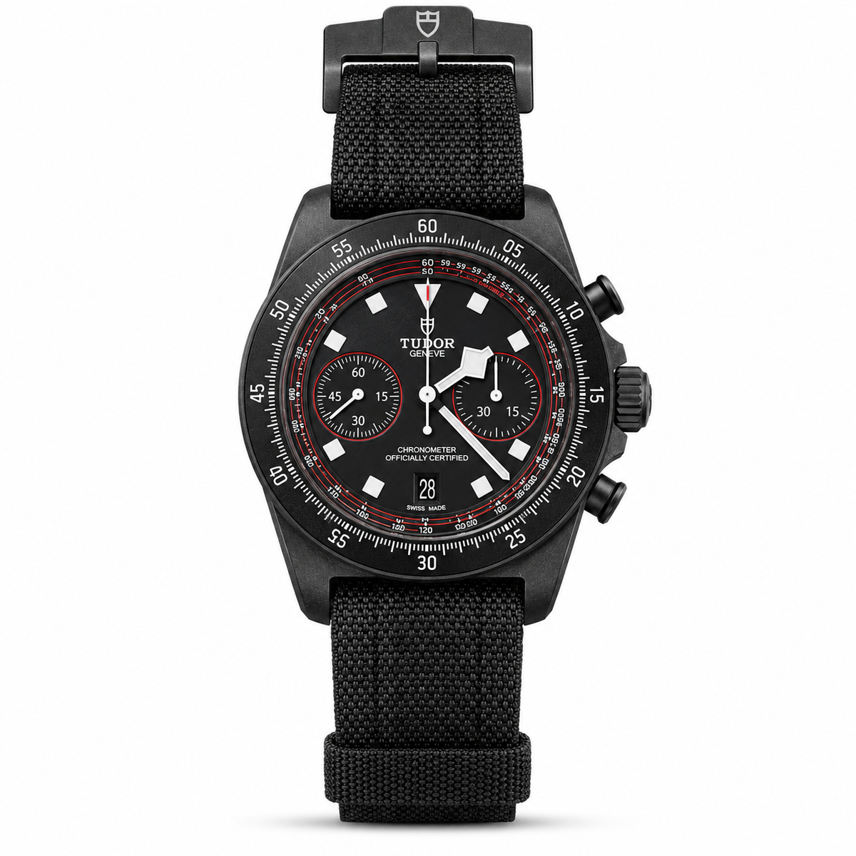 Tudor Pelagos FXD Chrono Cycling Edition 25827KN front view on white background