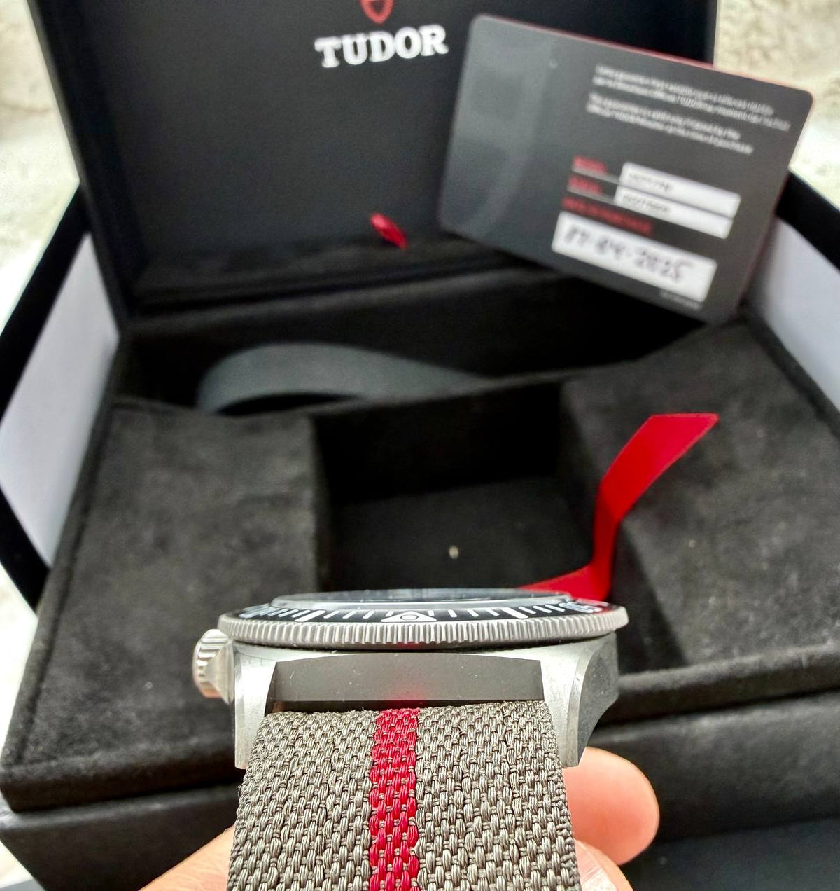 Tudor Pelagos FXD fixed lug and red stripe strap